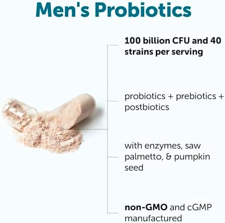 Probióticos Micro Ingredients para Hombres 100 Mil Millones CFU, 40 Cepas, 120 Cápsulas Vegetarianas | Pre, Pro, Postbióticos y Enzimas - imagen 2