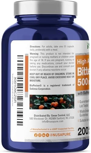 NusaPure Naranja Amarga - Apta para Vegetarianos/Veganos, Sin OGM - 500mg, 200 Cápsulas - imagen 3