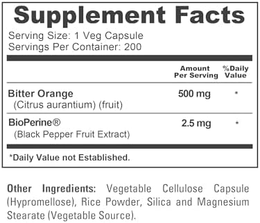NusaPure Naranja Amarga - Apta para Vegetarianos/Veganos, Sin OGM - 500mg, 200 Cápsulas - imagen 4