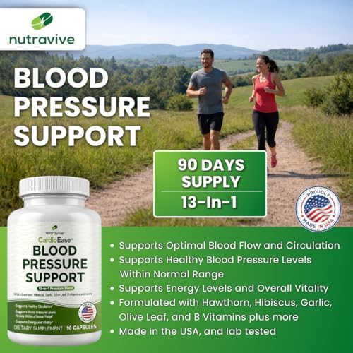 Suplemento Nutravive 13 en 1 para la Salud del Corazón – Apoya la Circulación y Niveles de Presión Arterial – con Espino, Ajo, Hoja de Olivo, - imagen 2