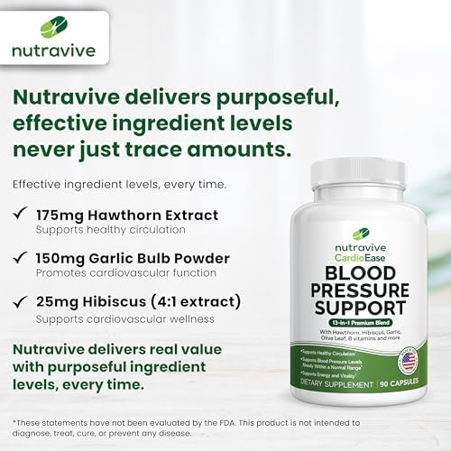 Suplemento Nutravive 13 en 1 para la Salud del Corazón – Apoya la Circulación y Niveles de Presión Arterial – con Espino, Ajo, Hoja de Olivo, - imagen 3
