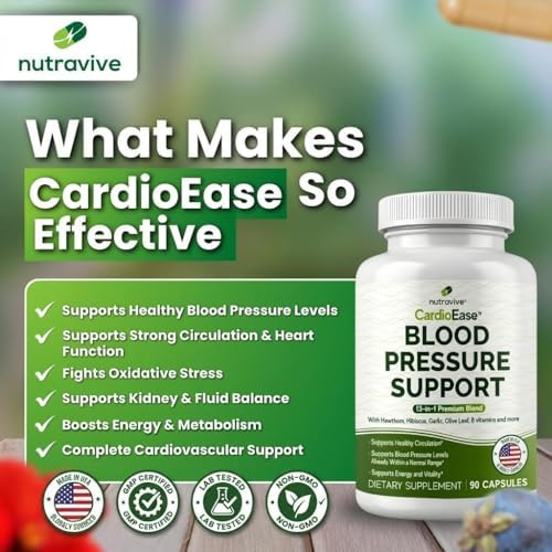 Suplemento Nutravive 13 en 1 para la Salud del Corazón – Apoya la Circulación y Niveles de Presión Arterial – con Espino, Ajo, Hoja de Olivo, - imagen 4