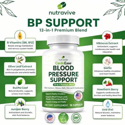 Suplemento Nutravive 13 en 1 para la Salud del Corazón – Apoya la Circulación y Niveles de Presión Arterial – con Espino, Ajo, Hoja de Olivo, - imagen 7