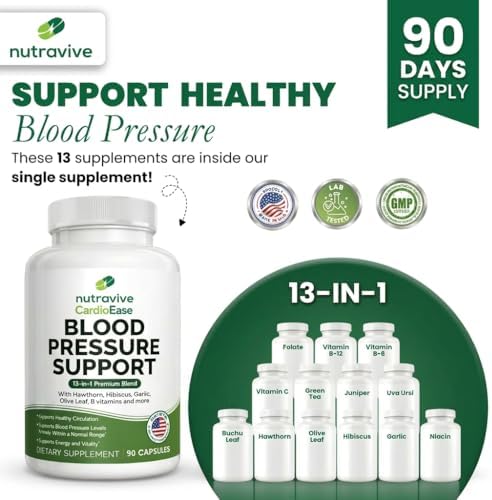Suplemento Nutravive 13 en 1 para la Salud del Corazón – Apoya la Circulación y Niveles de Presión Arterial – con Espino, Ajo, Hoja de Olivo, - imagen 8