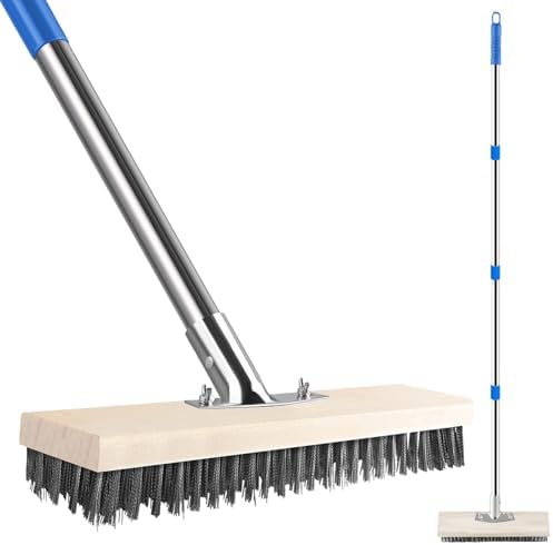 Cepillo de Acero Inoxidable SUNBABA con Mango de 62, Escoba de Cerdas Metálicas para Limpiar Pisos de Patio, Jardines y Garajes, Ideal para Remover - imagen 1
