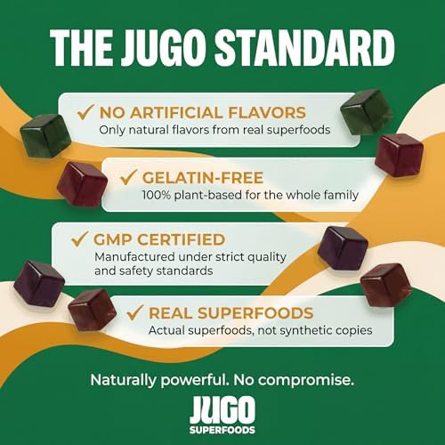 JUGO Beauty + SUPERFOODS Gomas de Colágeno para Cabello, Piel y Uñas, Ácido Hialurónico y Cúrcuma, Sin Crueldad, Sin Gelatina, 40 piezas - imagen 4
