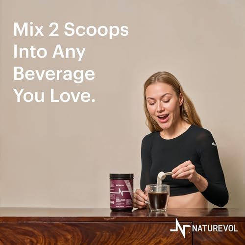 NATUREVOL Polvo de Péptidos de Colágeno Múltiple – Hidrolizado Tipos I, II, III, V, X con Biotina, Vitamina C y Ácido Hialurónico | Apoyo para - imagen 3