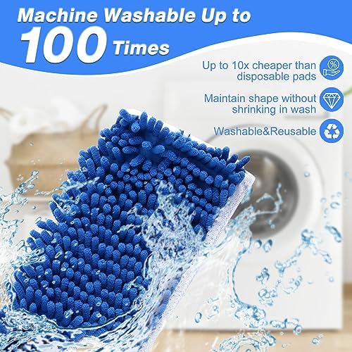 Paquete de 3 Cabezas de Repuesto para Trapeador O-Cedar Dual-Action Flip Mop, Refil de Microfibra Chenille Lavable y Reutilizable para Limpieza en - imagen 3