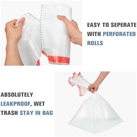 Bolsas de Basura Geiteoa de 20 Galones, Resistentes y Grandes con Cinta (102 Piezas) para Cocina, Oficina y Jardín, Transparentes - imagen 6
