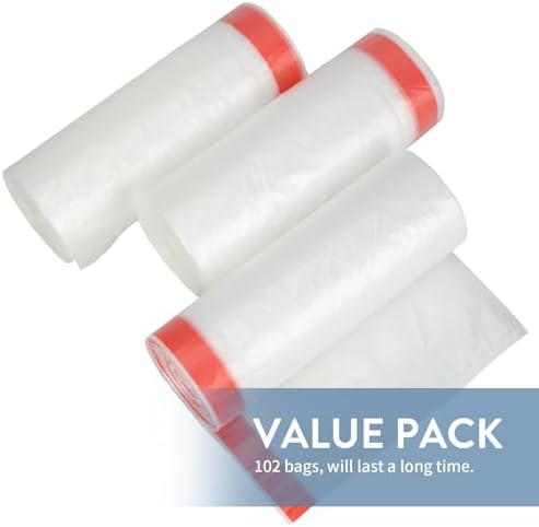 Bolsas de Basura Geiteoa de 20 Galones, Resistentes y Grandes con Cinta (102 Piezas) para Cocina, Oficina y Jardín, Transparentes - imagen 8