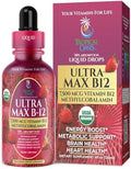 Ultra Max B12 Orgánico USDA | Gotas Líquidas de 7500mcg de Vitamina B12 | Methylcobalamin | Máxima Absorción 98% | Promueve Energía | Vegano, No GMO, - imagen 1