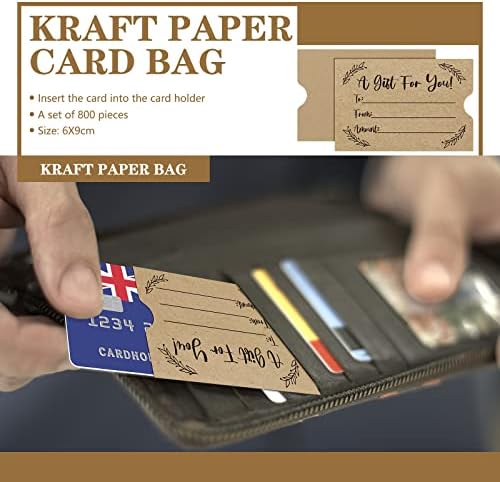 800 Piezas de Sobres para Tarjetas de Regalo, Fundas para Tarjetas de Crédito, Mini Sobres de Kraft Marrón para Invitaciones y Dinero en Efectivo, - imagen 4