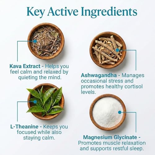 Mezcla de Bebida Calmante Kava Zen | 250mg Extracto de Kava (70% Kavalactonas), L-Teanina, Ashwagandha Sensoril, Magnesio | Apoyo para Relajación y - imagen 4
