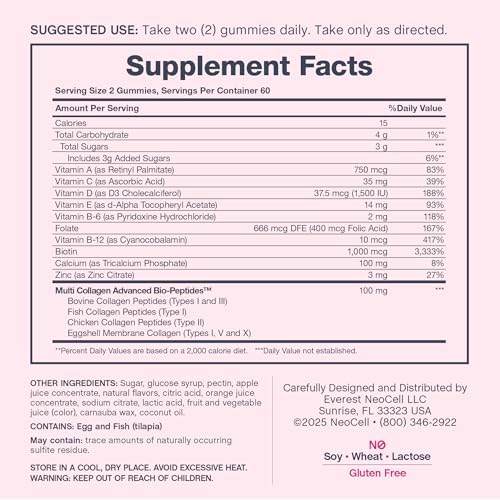 NeoCell Gummy Multivitamínico para Mujeres con Colágeno | 120 Gomas | Vitaminas y Minerales Esenciales | Sabor a Baya - imagen 4