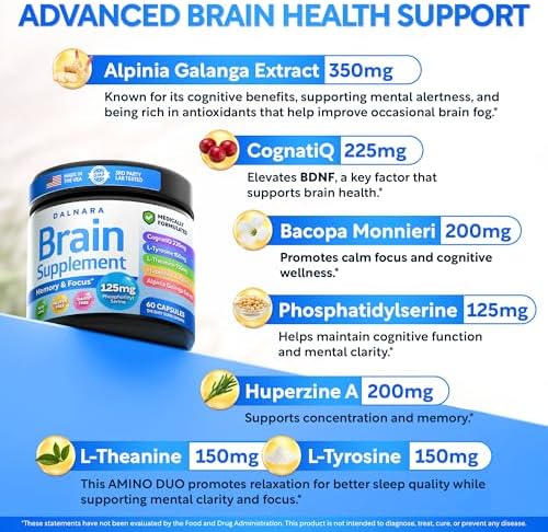 Suplemento para la Niebla Mental en Mujeres – Apoyo a la Memoria y Concentración en Perimenopausia y Menopausia – Cápsulas de Salud Cerebral – 60 - imagen 2