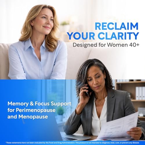 Suplemento para la Niebla Mental en Mujeres – Apoyo a la Memoria y Concentración en Perimenopausia y Menopausia – Cápsulas de Salud Cerebral – 60 - imagen 3