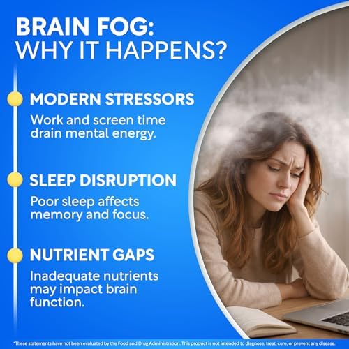 Suplemento para la Niebla Mental en Mujeres – Apoyo a la Memoria y Concentración en Perimenopausia y Menopausia – Cápsulas de Salud Cerebral – 60 - imagen 6