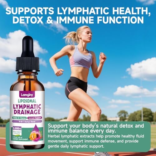 Gotas Liposomales para Drenaje Linfático, Suplementos 9 en 1 para Desintoxicación y Limpieza, con Equinácea, Diente de León, Saúco, Raíz de Bardana y - imagen 5