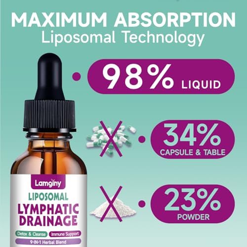 Gotas Liposomales para Drenaje Linfático, Suplementos 9 en 1 para Desintoxicación y Limpieza, con Equinácea, Diente de León, Saúco, Raíz de Bardana y - imagen 6