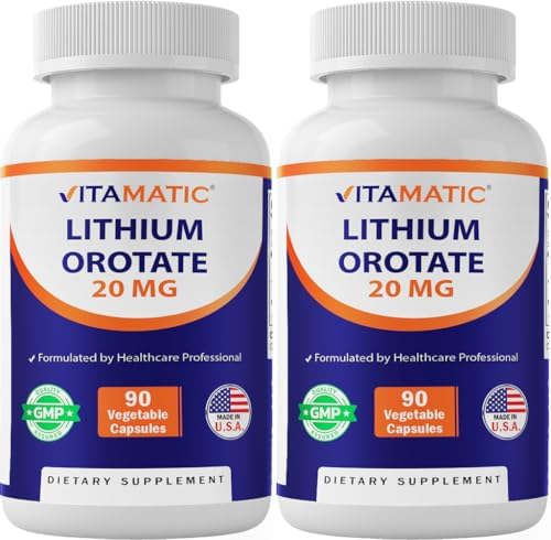 Vitamatic Orotato de Litio 20mg, 90 Cápsulas Veganas, Sin OGM, Sin Gluten - Paquete de 2 - imagen 1