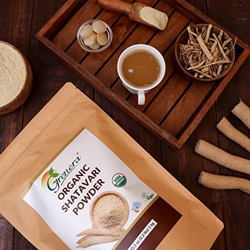 Polvo de Shatavari Orgánico Grenera | Raíz de Shatavari Certificada USDA | Ingrediente Único, Sin OGM y Sin Gluten | Asparagus racemosus | Mezcla - imagen 2