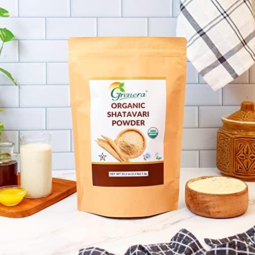 Polvo de Shatavari Orgánico Grenera | Raíz de Shatavari Certificada USDA | Ingrediente Único, Sin OGM y Sin Gluten | Asparagus racemosus | Mezcla - imagen 3