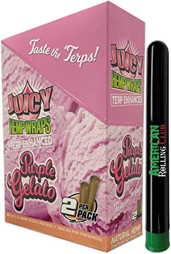 Roll With Us Depot Gelato Morado Jugoso - 50 Envolturas (25 Paquetes, 2 Envolturas por Paquete) Natural, Sistema Triple Capa, Sellado Extra Ajustado, - imagen 1