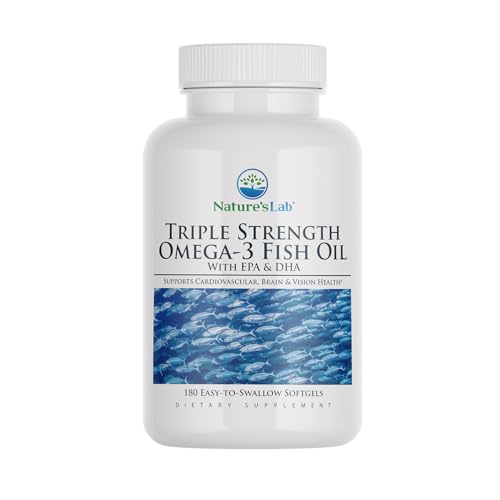 Aceite de Pescado Omega-3 Triple Fuerza de Nature's Lab con EPA y DHA - Apoya la Salud Cerebral y Circulación - 180 Softgels (Suministro para 3 Meses) - imagen 4