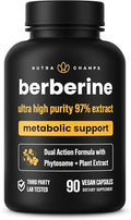 Suplemento de Berberina NutraChamps | Ultra Alta Potencia 97% Pureza | Berberina HCL 1500mg + Extracto de Berbevis Phytosome para Mejor Absorción y - imagen 1