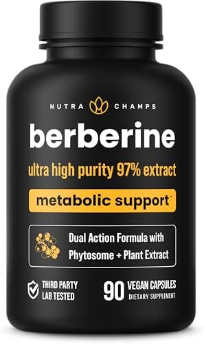 Suplemento de Berberina NutraChamps | Ultra Alta Potencia 97% Pureza | Berberina HCL 1500mg + Extracto de Berbevis Phytosome para Mejor Absorción y - imagen 1