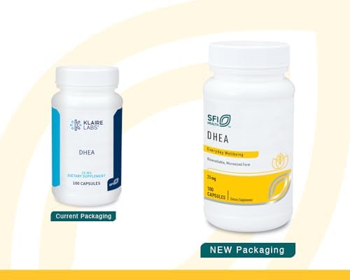 Klaire Labs SFI Health DHEA 25mg - Dehidroepiandrosterona de Ñame Silvestre - Micronizada para Mejor Absorción - Suplemento Hipoalergénico Sin Soja - imagen 2