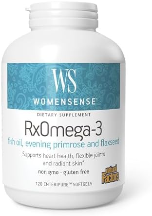 WomenSense de Natural Factors, Aceite de Pescado RxOmega-3, Apoya Corazón y Articulaciones con Aceite de Onagra, Omega-3 DHA y EPA, Sin Gluten, 120 - imagen 1