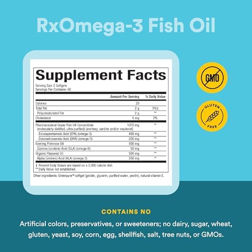 WomenSense de Natural Factors, Aceite de Pescado RxOmega-3, Apoya Corazón y Articulaciones con Aceite de Onagra, Omega-3 DHA y EPA, Sin Gluten, 120 - imagen 4