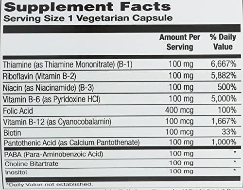 Solaray - B-Complejo, 100 mg, 100 cápsulas - imagen 3