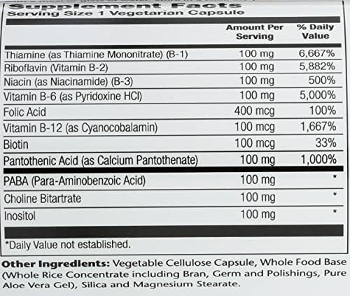 Solaray - B-Complejo, 100 mg, 100 cápsulas - imagen 4