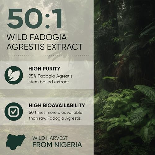 Extracto de Fadogia Agrestis Jungle Powders para Hombres 50:1 - 313 Porciones, 5 Onzas de Suplemento Nigeriano para Salud Masculina, Apoyo a la Pasión - imagen 4