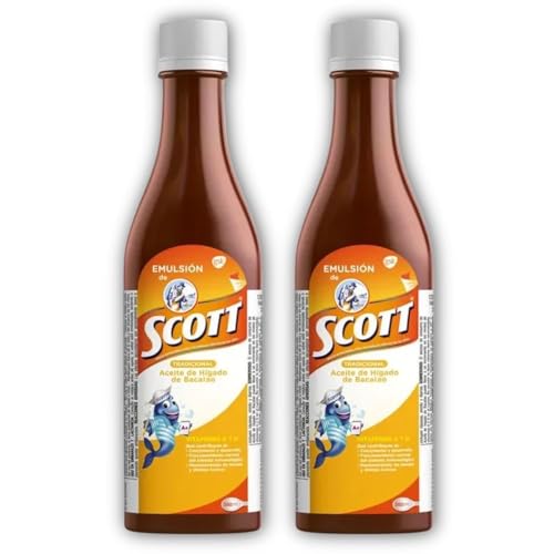 Aceite de Hígado de Bacalao Scott’s Emulsion Sabor Tradicional – Paquete de 2 x 6.1 fl oz (180 ml) – Aceite Líquido con Vitaminas A, D y Calcio - imagen 1
