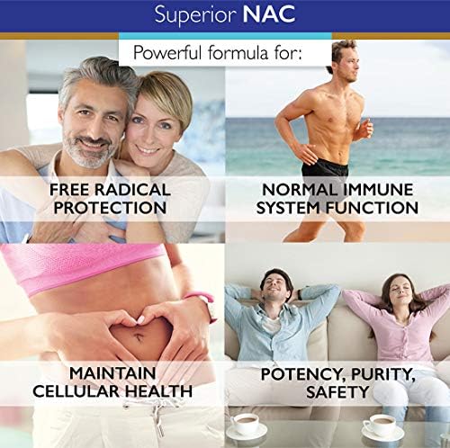Superior Labs NAC (N-Acetil Cisteína) 1,200mg, 150 Cápsulas Vegetales, Suplemento Dietético con Selenio, Protección contra Radicales Libres, Función - imagen 5