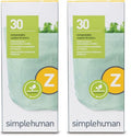 Bolsas de Basura Compostables simplehuman Code Z, 60 Contenidos, Ajuste Personalizado para Caddy de Compostaje, Plástico PVOH de Origen Vegetal, 4 - imagen 1