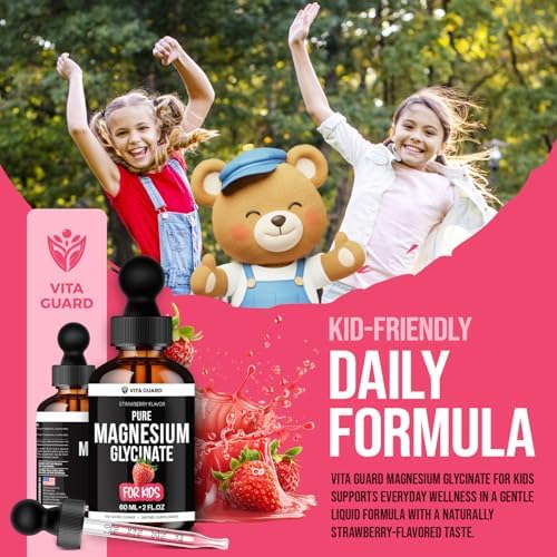 Vita Guard Magnesio Glicinato Puro para Niños – Gotas Líquidas de Magnesio de Alta Absorción para Sueño, Calma y Soporte Muscular – Suplemento Sin - imagen 8