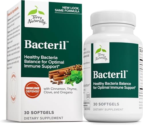 Terry Naturally Bacteril - Suplemento para el Intestino con Clavo, Canela, Tomillo y Orégano - Apoyo Inmunológico y Antioxidante - 30 Gelatinas - imagen 1