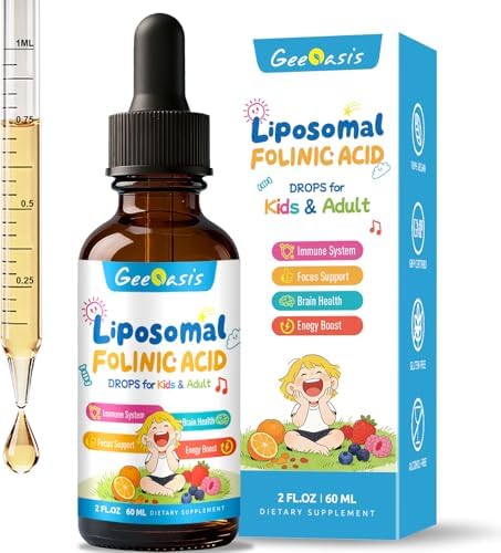 Gotas de Ácido Folínico Líquido y Metilfolato para Niños, Suplemento de Ácido Fólico con B12 Metilada para Mujeres, con Citrato de Zinc, Vitamina B6 - imagen 1