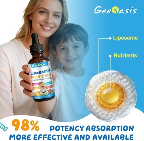 Gotas de Ácido Folínico Líquido y Metilfolato para Niños, Suplemento de Ácido Fólico con B12 Metilada para Mujeres, con Citrato de Zinc, Vitamina B6 - imagen 4