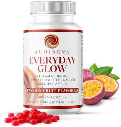 Gomitas Aurisova Everyday Glow con Biotina 6000mcg y Colágeno Marino | Suplemento Avanzado para Cabello, Piel y Uñas con Vitaminas B, Zinc, Vitamina - imagen 1