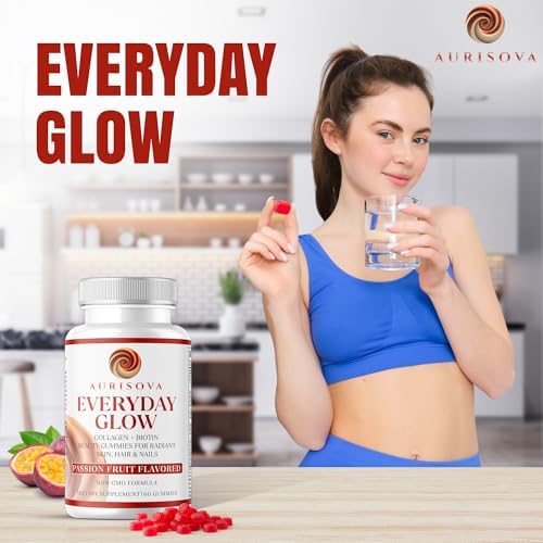 Gomitas Aurisova Everyday Glow con Biotina 6000mcg y Colágeno Marino | Suplemento Avanzado para Cabello, Piel y Uñas con Vitaminas B, Zinc, Vitamina - imagen 2