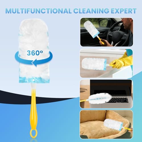Recargas para Duster Compatibles con Swiffer® Duster, 60 Piezas, Recargas Pesadas con 1 Mango Corto + 1 Mango Extensible, Dusters Multisuperficie - imagen 4