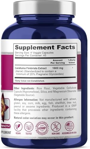 NusaPure Caralluma Fimbriata 1600mg - 180 Cápsulas Veganas (Sin OGM, Veganas) - imagen 2