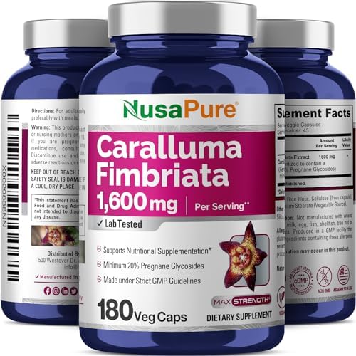 NusaPure Caralluma Fimbriata 1600mg - 180 Cápsulas Veganas (Sin OGM, Veganas) - imagen 5