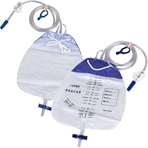 Paquete de 10 Bolsas de Orina con Tubo de Drenaje de 48, Bolsa de Drenaje Urinario de 1500mL con Cámara Antirretorno y Pitorro Resistente a - imagen 5