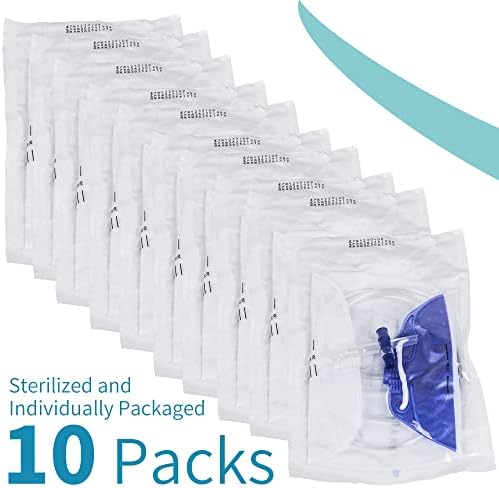 Paquete de 10 Bolsas de Orina con Tubo de Drenaje de 48, Bolsa de Drenaje Urinario de 1500mL con Cámara Antirretorno y Pitorro Resistente a - imagen 6